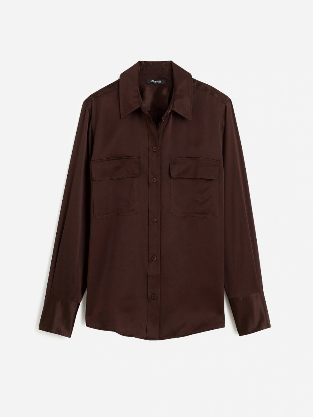 Madewell 100% Silk Flap-Pocket Button-Up Shirt